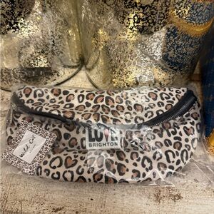 Brighton Leopard Fanny Pack and Decorative Cups with Red and Blue Accents